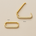 Large Pavé Hoop Earrings in Gold