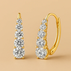 Carol Four-Stone Stud Earrings in Gold