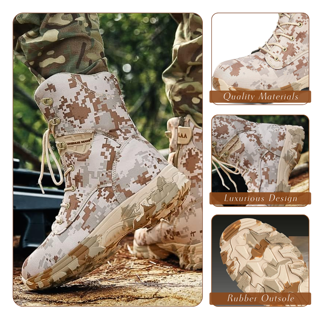 Zack | Men's Durable High-Top Camouflage Military Boots