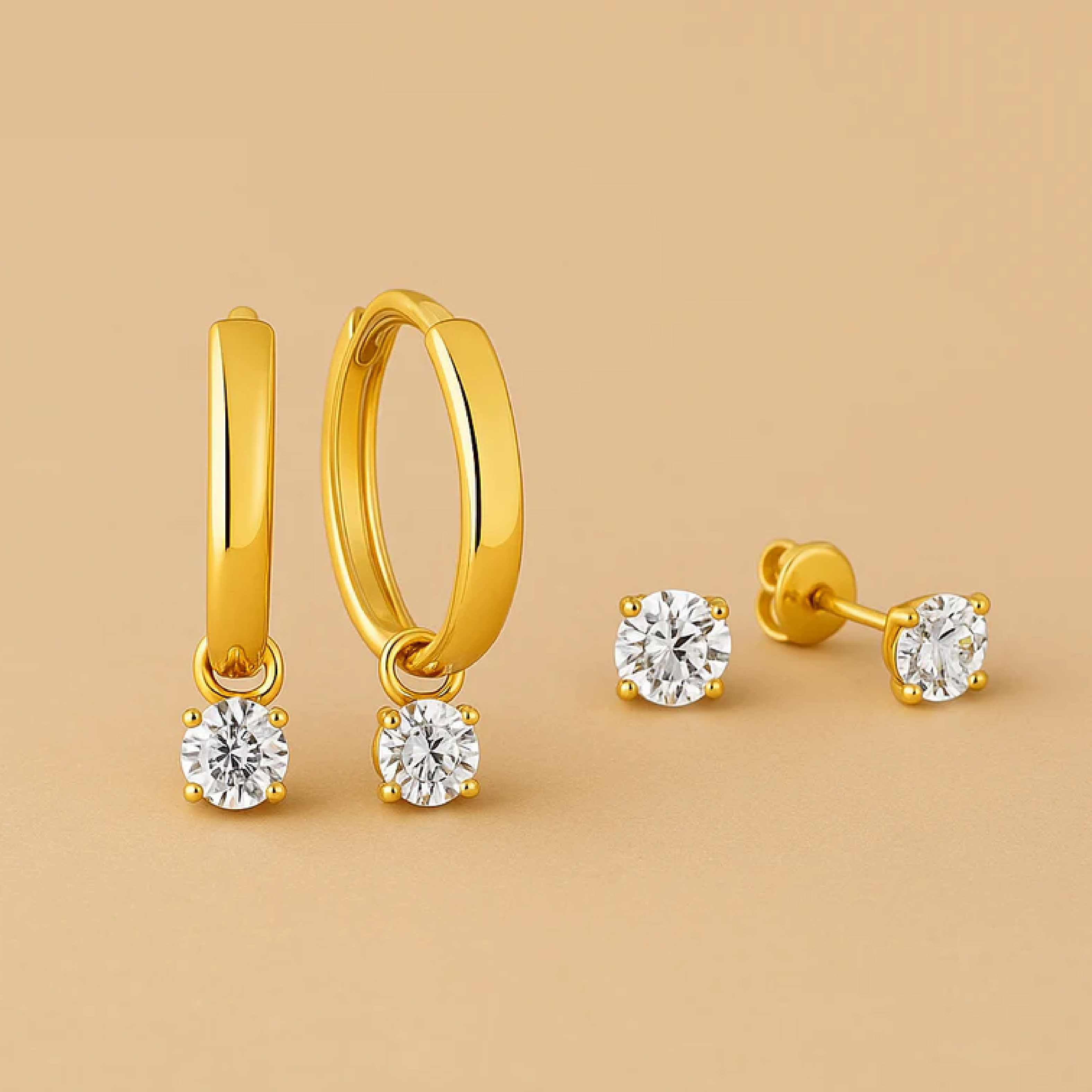Larmes de Lune Earrings Set in Gold