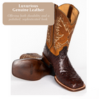 Gustav | Mid-calf Embroidered Leather Boots