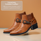 Sverre | Pointed Toe Chain Buckle Cowboy Boots