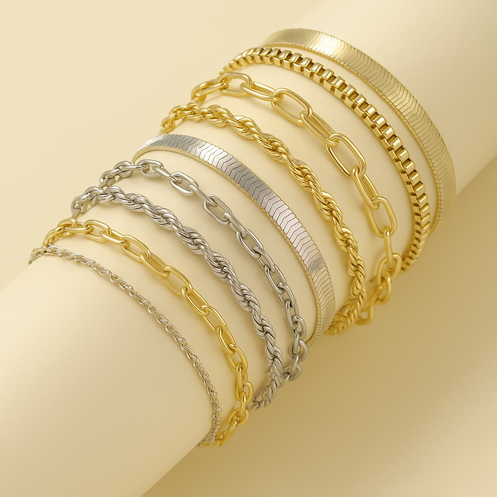 Ellis Renner Signature Bracelet Set – White Gold