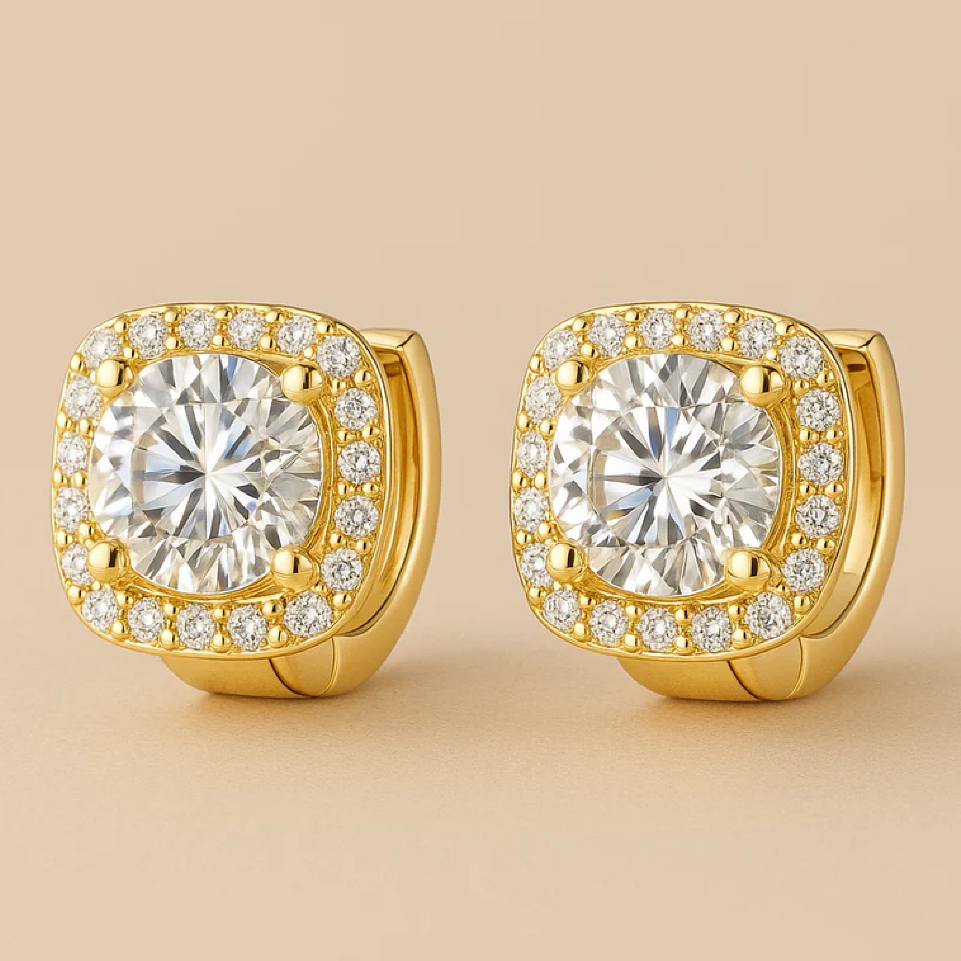 Nadine Square-Cut Earrings in Gold