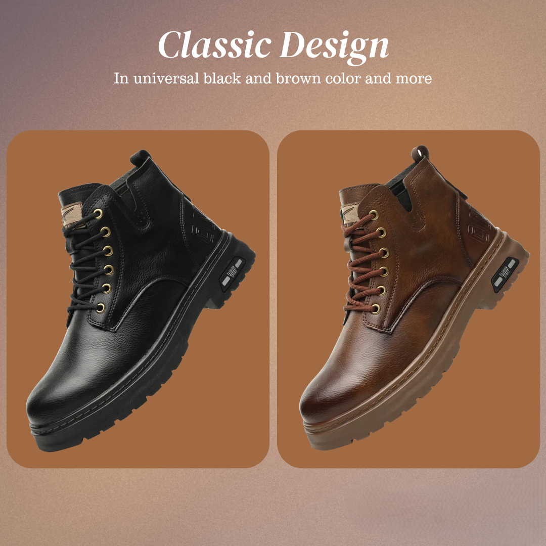 Walter | Cool Lace-Up Boots With Side Zip For Men