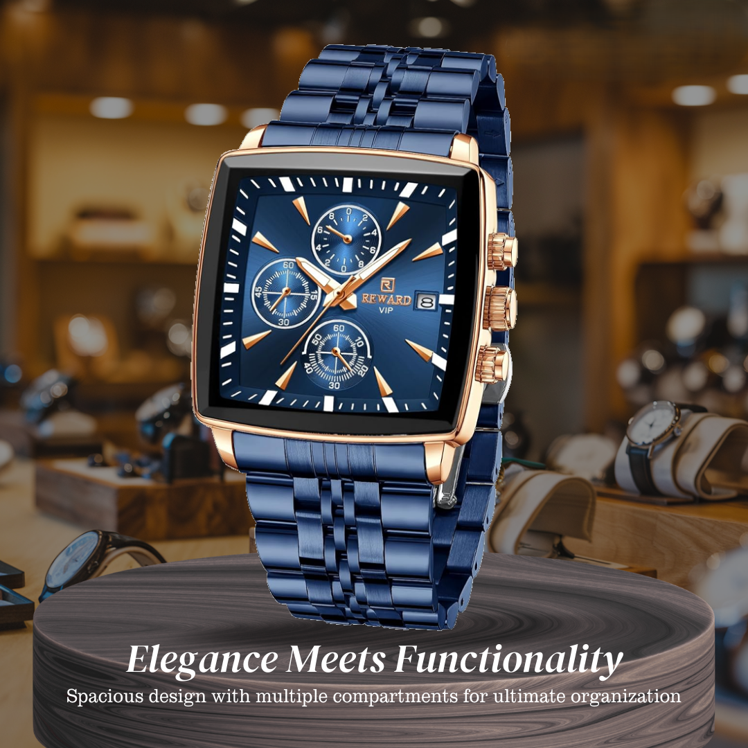 Troy | Men's Rectangular Luxury Quartz Wristwatch | 47mm