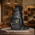 Daxton | Vertical Sling Bag with Secure Flap & Zips