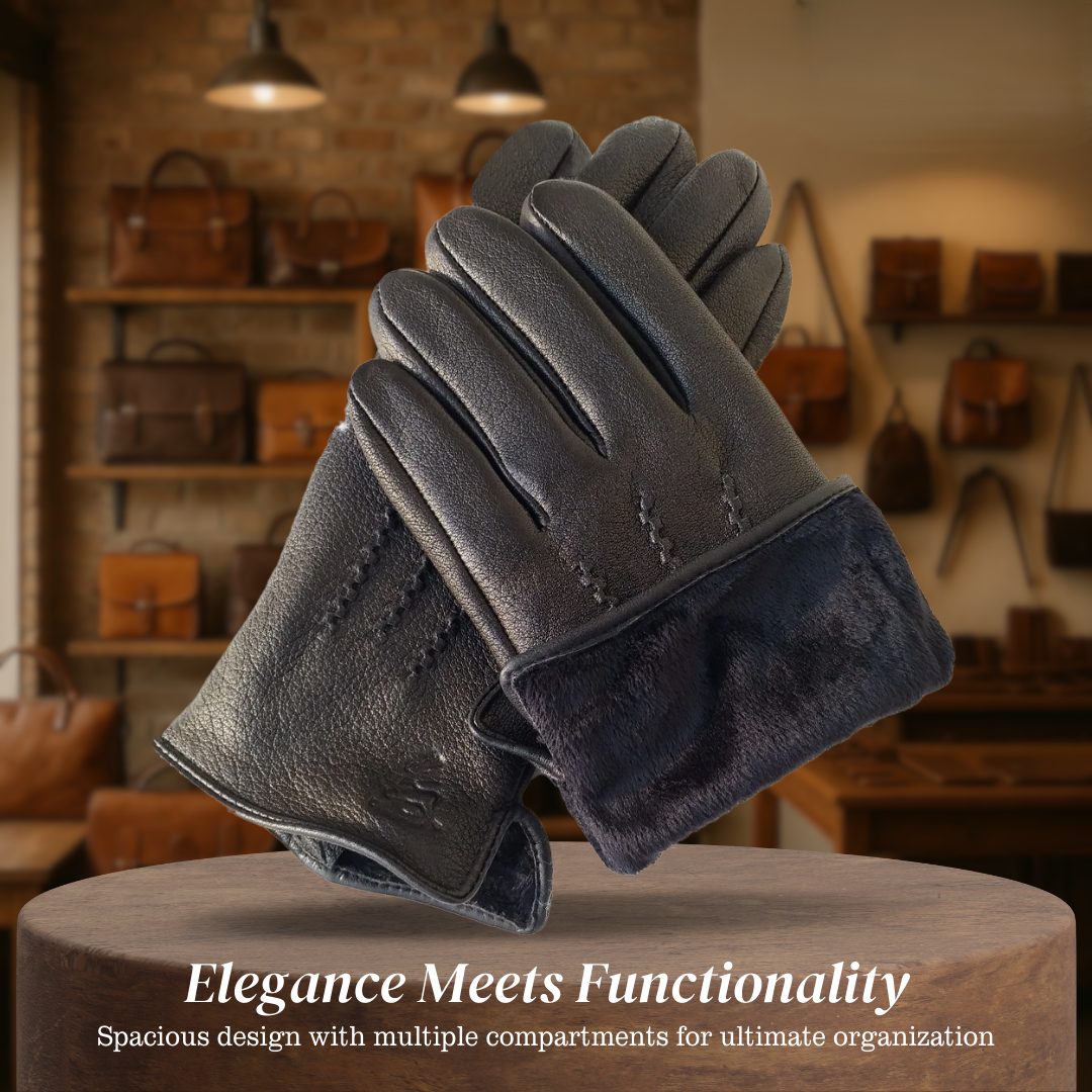 Henry | Deer Pattern Goatskin Winter Gloves for Men