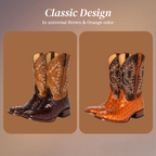 Gustav | Mid-calf Embroidered Leather Boots