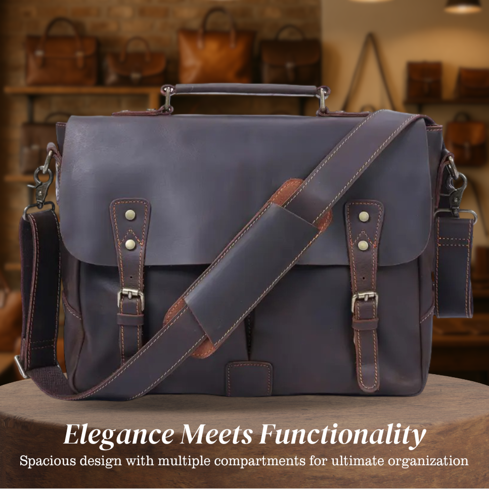 Beau | Vintage Leather Messenger with Classic Buckle Flap