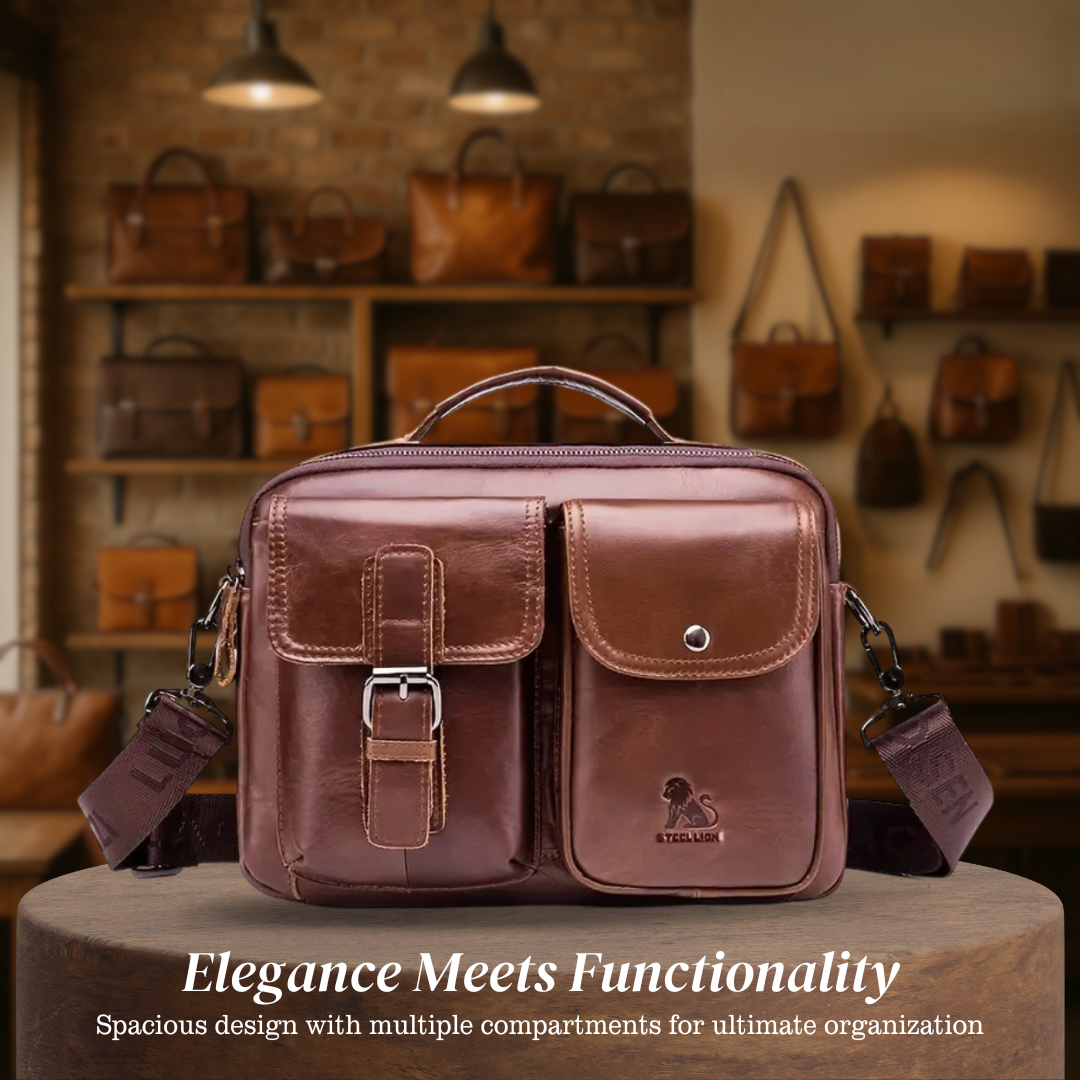 Grady | Classic Leather Shoulder Bag with Vintage Buckle Detail