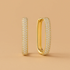 Statement Pavé Hoop Earrings in Radiant Gold