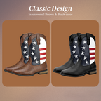 Andrew | Personalized American Flag Western Cowboy Boots