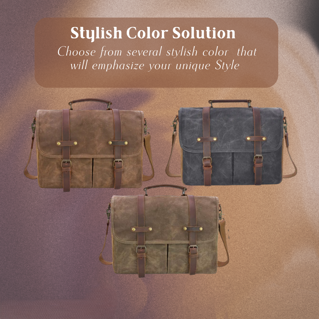 Bennett | Vintage Canvas Messenger with Leather Straps