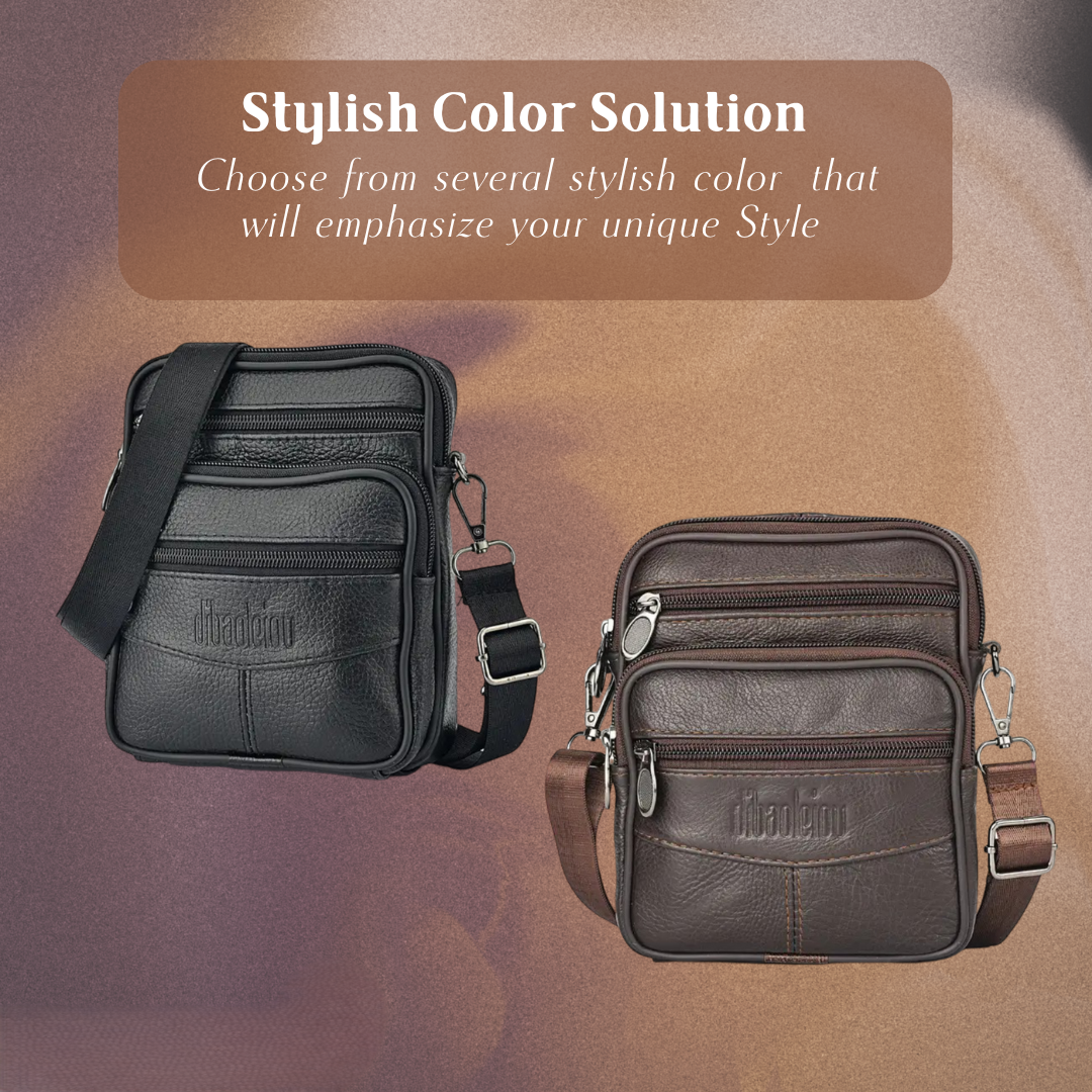 Brian | Textured Crossbody with Triple-Zip Utility
