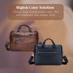 Mason | Professional Leather Laptop Bag with Curved Zip Detail