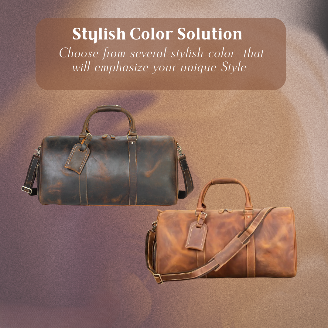 Rhett | Vintage Full-Grain Leather Duffel for Refined Travel