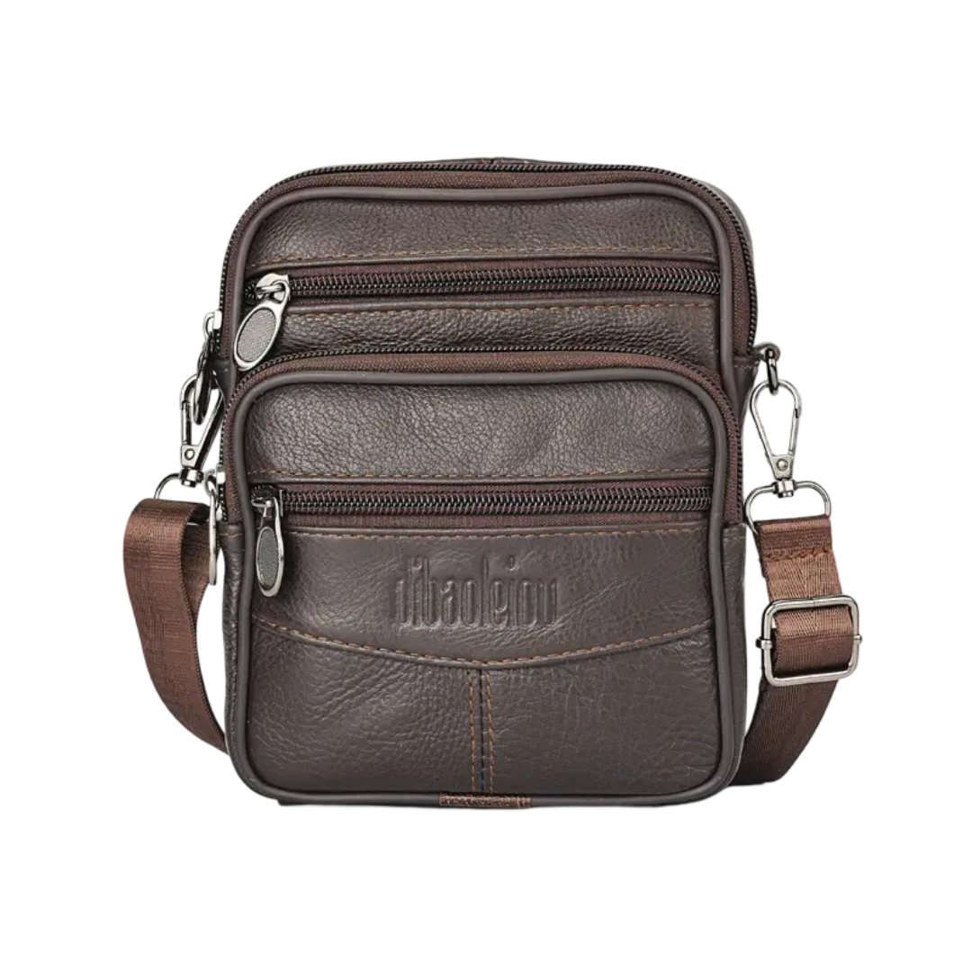 Brian | Textured Crossbody with Triple-Zip Utility