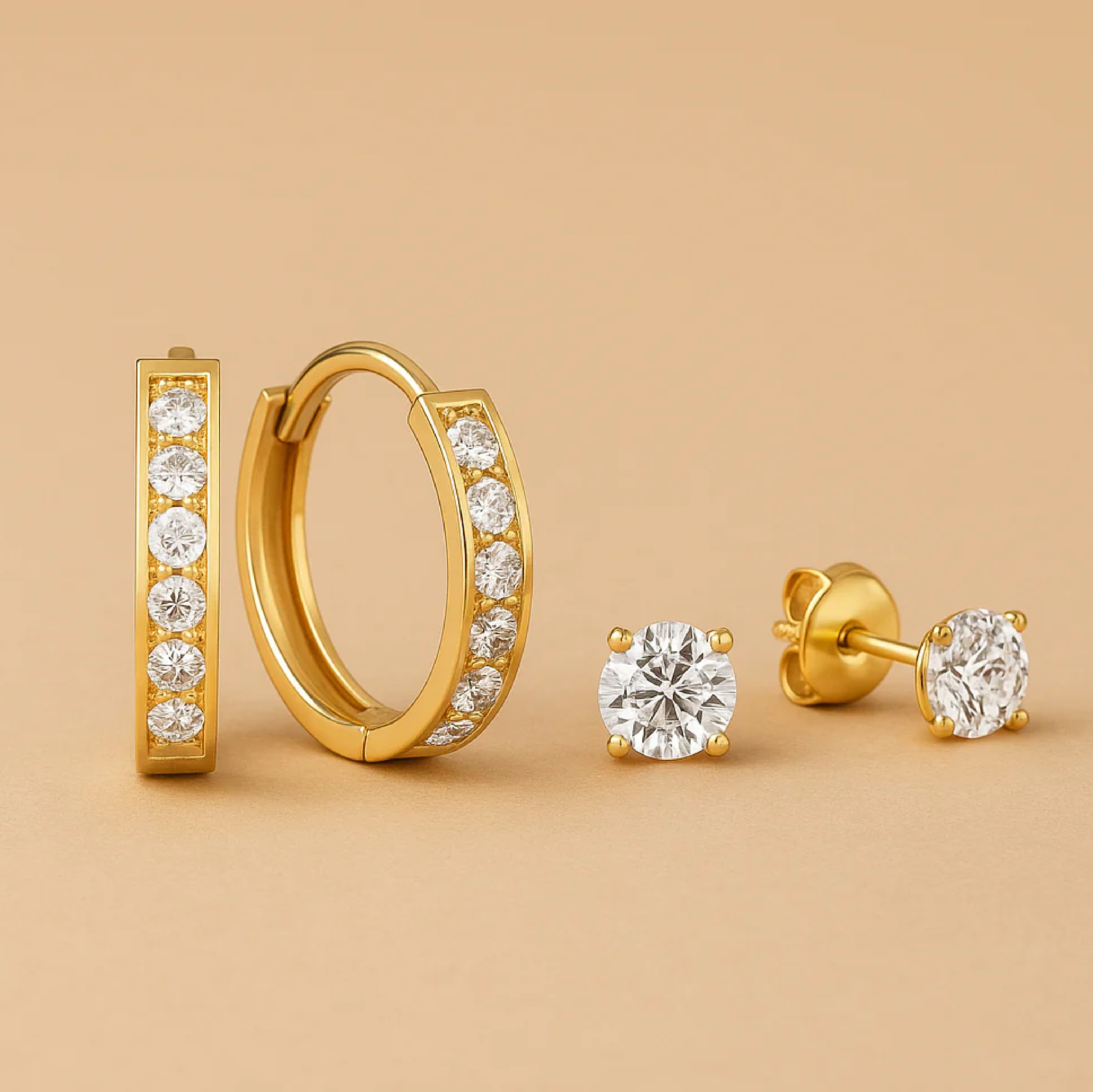 Dara Brilliant Earrings in Gold