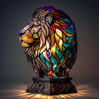 Stained Glass Lion Lamp