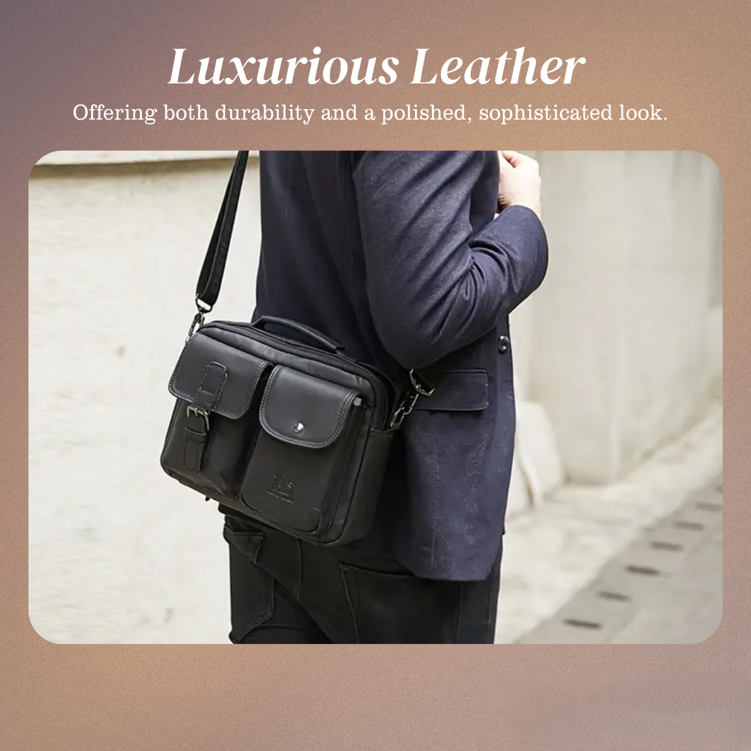 Grady | Classic Leather Shoulder Bag with Vintage Buckle Detail