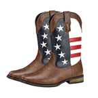 Andrew | Personalized American Flag Western Cowboy Boots
