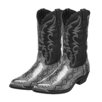 Frank | Embroidered Snakeskin Style Western Boots