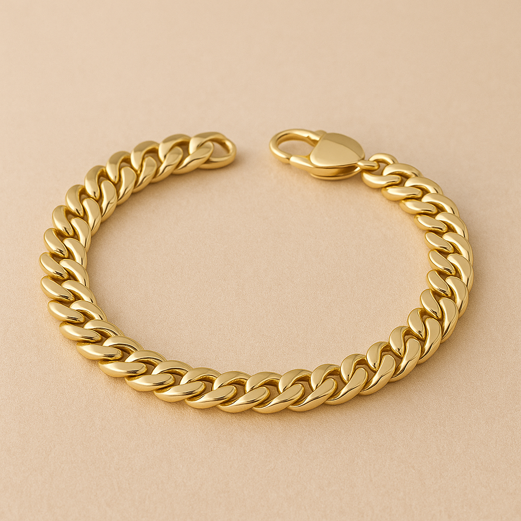 Estate Style Cuban Bracelet in Polished Gold