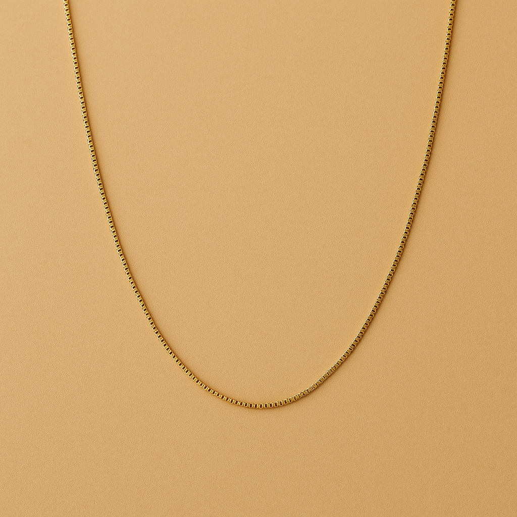 Bodega Box Chain Necklace in Gold