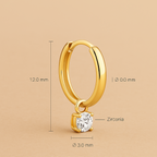 Larmes de Lune Stone Hoop Earrings in Gold
