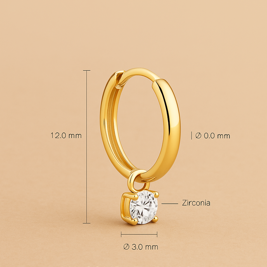 Larmes de Lune Stone Hoop Earrings in Gold