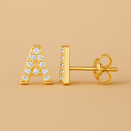 Initial Stud Earring in Gold