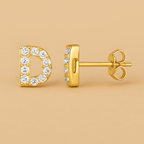 Initial Stud Earring in Gold
