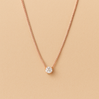 Cléa Moissanite Pendant Necklace in Gold