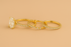Jaily – 3-Piece Wedding Ring Set in Gold