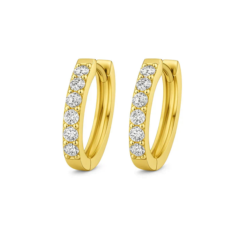 Moissanit Huggie Earring | Gold