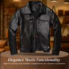 Thomas | Rugged Trucker Style Leather Jacket