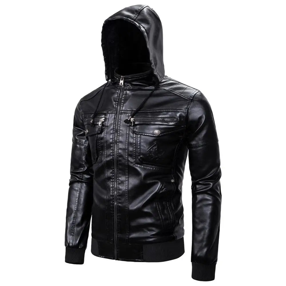 Nathan - Black Jacket with Removable Hood