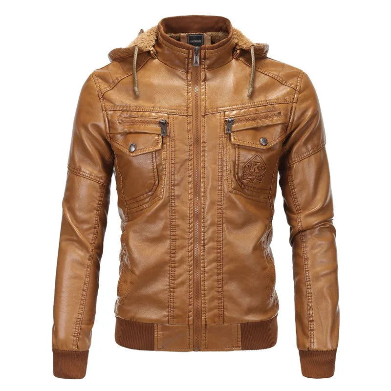 Nathan - Black Jacket with Removable Hood