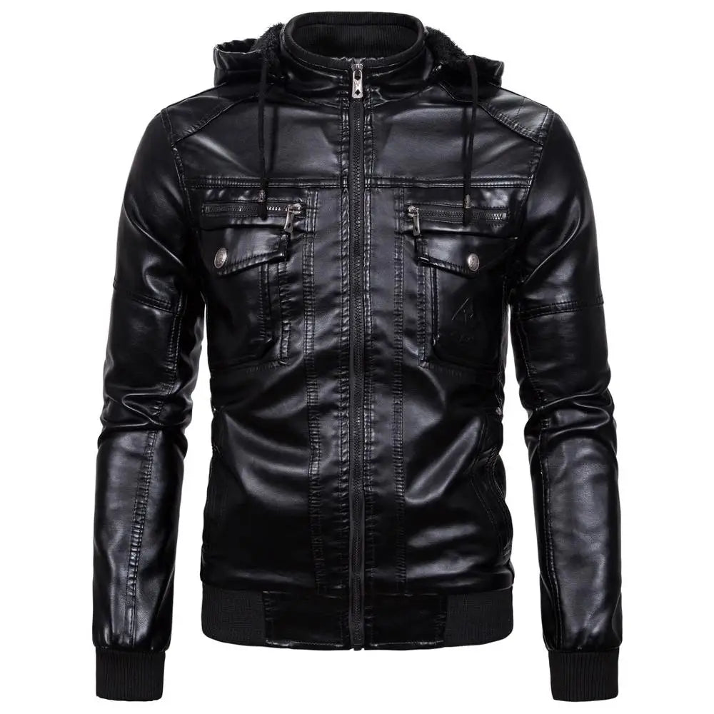 Nathan - Black Jacket with Removable Hood