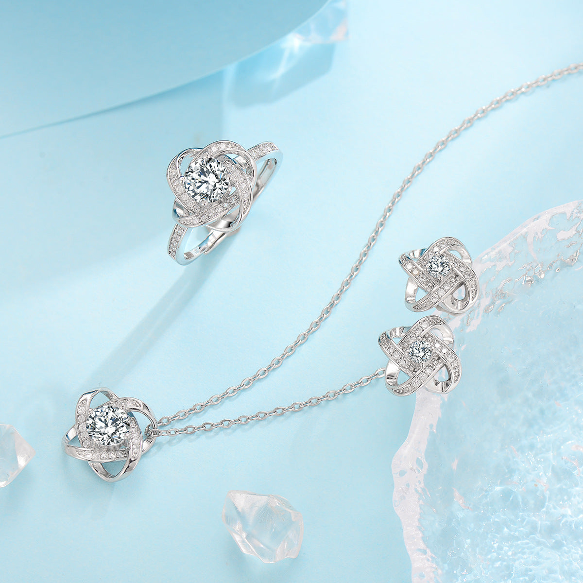 Fleur de Givre Klee-Knoten-Set | White Gold
