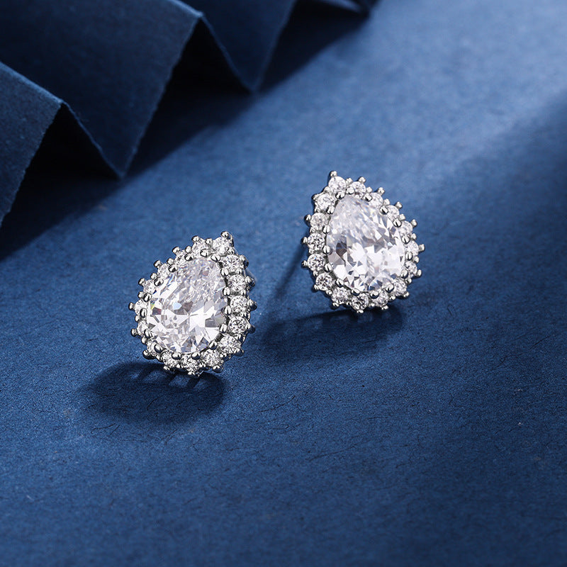 Aria Teardrop Weiß Set | White Gold