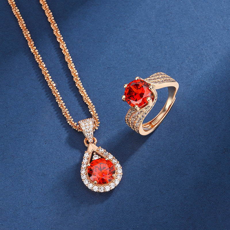 Karminrot Champagner Set | Rose Gold