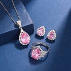 Aria Teardrop Pink Set | White Gold