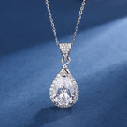 Aria Teardrop Weiß Set | White Gold
