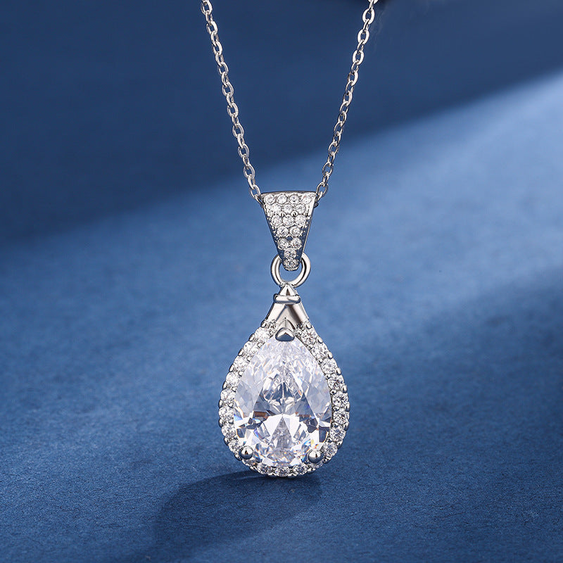 Aria Teardrop Weiß Set | White Gold