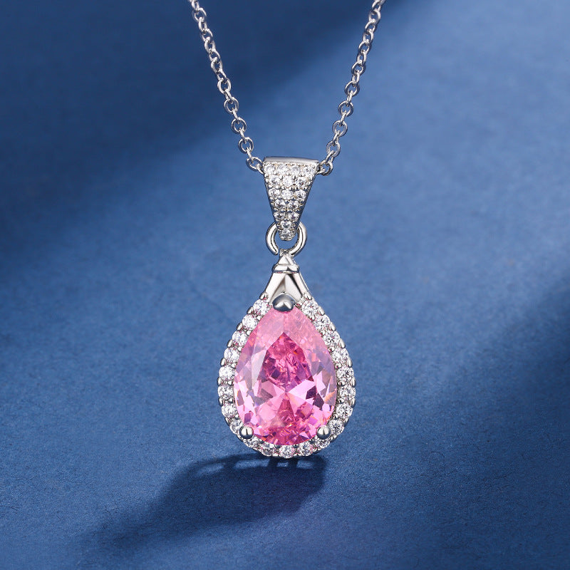Aria Teardrop Pink Set | White Gold