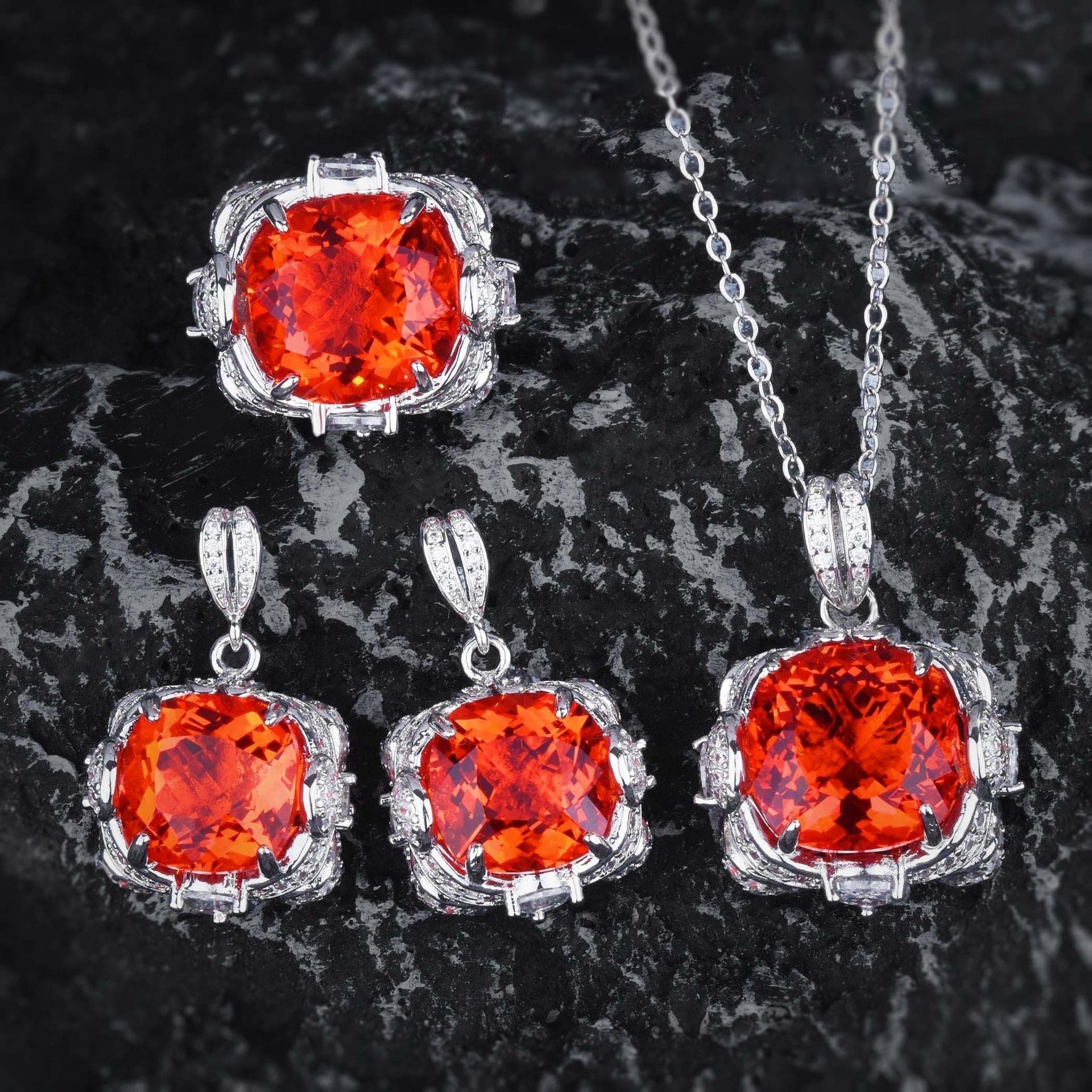 Velora Thandrelle Aquamarin Set | White Gold