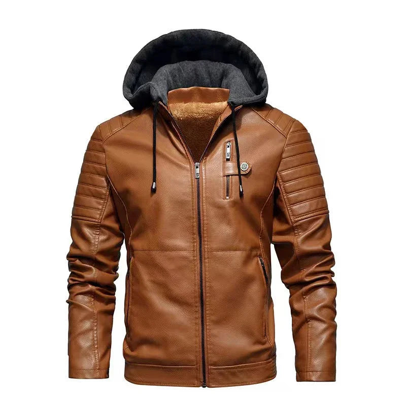 Enzo - Biker Jacket with Removable Hood