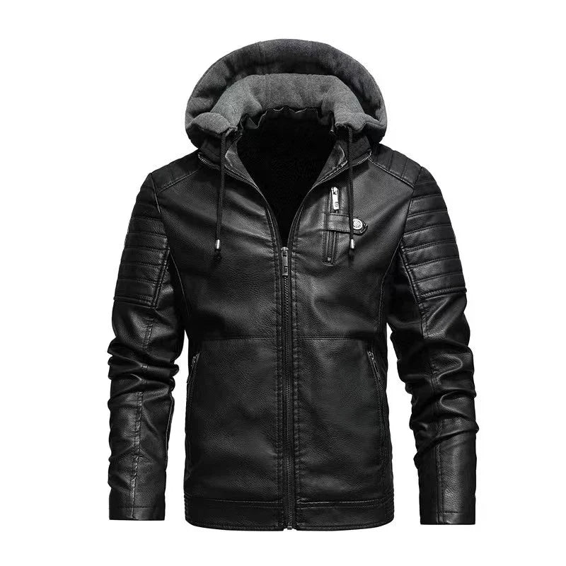 Enzo - Biker Jacket with Removable Hood